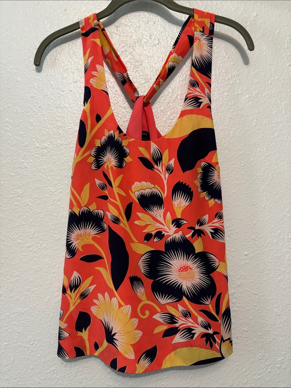 J. Crew Coral Floral Print Sleeveless Top